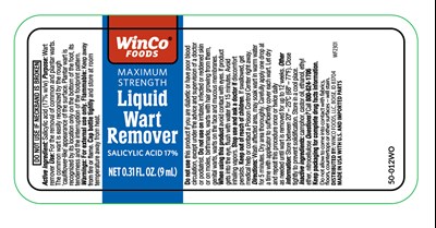Label - Winco Liquid Wart Remover 50 012WO